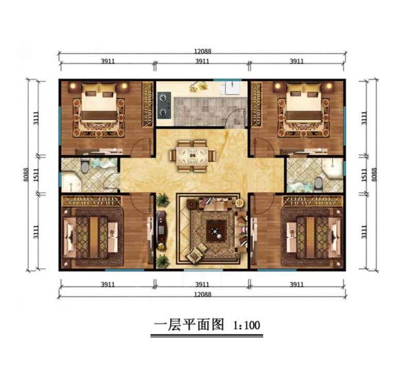 石家庄行唐一层98平欧式风格轻钢别墅房屋