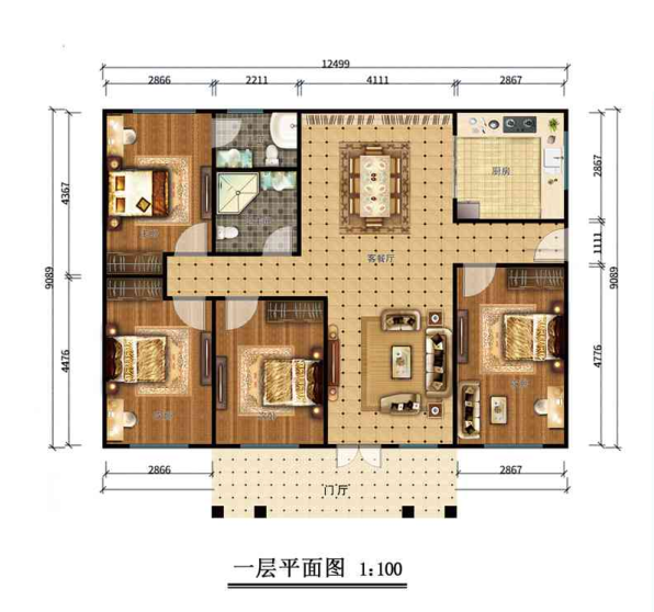 石家庄新乐一层113平欧式风格轻钢别墅