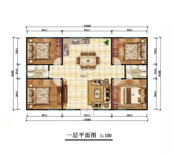 石家庄辛集110平一层欧式风格轻钢别墅房屋