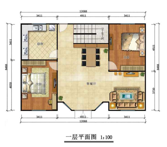 石家庄行唐二层206平欧式轻钢别墅房屋